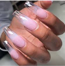 Acrylic nail shapes give you a variety of options to go for without waiting to grow your nails and having trouble when you have a broken nail in the middle. Glitter Acrylic Clear And Claws Image 6071578 On Favim Com