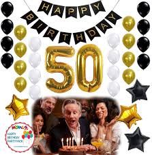You may decorate the party venue with striped wallpapers or polka dots. 50th Birthday Party Decorations Kit 31pcs White Black Gold Helium Balloons With Banner 50 Th Birthday Decorations Party Supplies For Men Women Fifty Years Old Party Supplies Buy Online