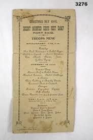 Memorabilia - MENU, XMAS 1918, Pre 25 ...