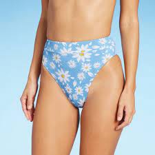 Bleu rod beattie swimwear for women. Juniors Textured Cheeky High Leg High Waist Bikini Bottom Xhilaration Light Blue Floral Target