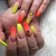 Summernails Colors Neon Yellow And Neon Orange Frim Socalnails Neon Orange Nails Orange Nails Yellow Nails