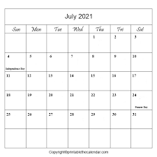 Second day of the hajj (the yearly pilgrimage to mecca). July 2021 Calendar With Holidays Free Printable Template Printable The Calendar