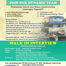 Maybe you would like to learn more about one of these? Lowongan Kerja Medan Pt Ace Hardware Indonesia Walk In Interview Medan Poskerjamedan Com