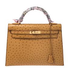The hermès kelly ranks as one of the most desired handbags in the world. Hermes Natural Ostrich Gold Hardware Kelly Sellier 32 Bag Hermes Tlc