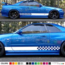 Sticker Decal stripe kit for Nissan skyline spoiler racing bonnet skirt  head R34 | eBay