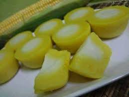 Bahan a 1/2 cawan gula kastor 1 biji telur gred a 1 cawan santan 1 cawan tepung gandum bahan bahagian luar (warna hijau) 1/2 cawan santan pekat 1/2 cawan air pandan 1/4 cawan gula kastor 1/4 cawan tepung jagung secubit garam perisa kelapa pandan emulco pewarna. Kuih Jagung Nona Manis Kompilasi Himpunan Resepi