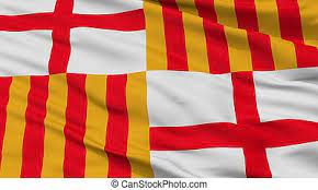 Barcelona city flag on flagpole, country spain, isolated on white background, 3d rendering. Barcelona City Flag Illustration Of Barcelona City Flag In Spain Isolated On White Background Canstock