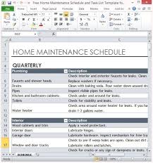 Vehicle maintenance request forms are forms that are used when company, or even private, vehicles need to undergo serious repair. Free Home Maintenance Schedule And Task List Template For Excel