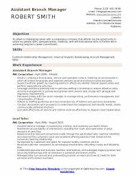 There are 3 main resume formats that are being used by freshers the most. Assistant Branch Manager Resume Samples Qwikresume
