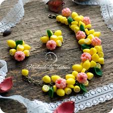 Maybe you would like to learn more about one of these? My Fruit Is Made Of Polymer Clay Bracelet And Earrings With Lemons Somethingimade