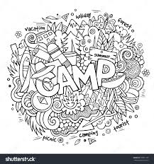 Summer Camp Hand Lettering And Doodles Elements And Symbols Background Vector Coloring Books Coloring Canvas Coloring Pages