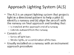 Approach Lighting 1 Approach Lighting System Als The