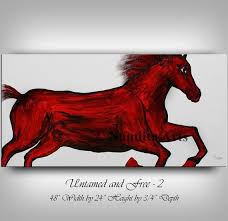 Animal Red Horse Painting Abstract Horse Art Stallion Painting Oil Painting Original Painting On Canva Horse Painting Horse Canvas Painting Abstract Horse Art