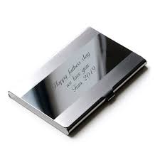 Define your own unique image with one of our outstanding engraved silver business card holders. Amazon Com Custom Personalized New Stainless Steel Business Card Holder Id Credit Card Laser Engraved With Your Message Handmade Products