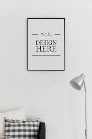 Download Premium Psd Of Picture Frame Mockup Hanging On A Wall 296273 Frames On Wall Frame Mockups Frame Wall Decor