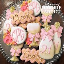 21st Birthday Cookie Cake Ideas Pin By A Cookie Addict On Confections Of A Cookie Addict 21st Birthday Drinks Birthday Cookies Custom Cookies