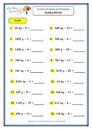 Multiplication and division math workbook for 3rd 4th 5th grades: Grade 3 Maths Worksheets 12 6 Division Of Grams And Kilograms Lets Share Knowledge