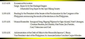 Aquino iiiwhich is simeonall three benigno benigno simeon cojuangco aquino iii has been the 15th president of the philippines since june 2010. Official Program Of The Inauguration Of Benigno Aquino Iii June 30 2010 The Rod Magaru Show
