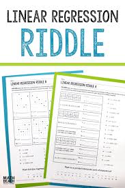 Linear Regression Riddle Activity Linear Regression Algebra Worksheets Math Addition Worksheets