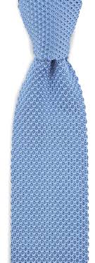 Men's pointed knit tie necktie width 2.75 inches washable solid color and gift box. Sir Redman Knitted Tie Light Blue Neckties Sir Redman Com
