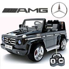 Mercedes Benz Rc Electric Ride On G55 Amg G Wagon For Kids W Leather Seat And Rubber Tires Exceptionally Detailed Toy Cars For Kids Kids Ride On Ride On Toys