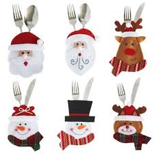 6pcs Porte Couverts Serviette Couteaux Fourchette Cuillere En Forme De Pere Noel Pour Decoration De Cuisine Table Reveillon Noel Achat Vente Couronne De Noel Cdiscount