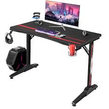 Great furniture idea for the repurposed shabby chic look. Walnew 43 Inches T Shaped Legs Gaming Computer Desk Carbon Fiber Surface Racing Desk With Cup Holder Headphone Hook Black Walmart Com Walmart Com