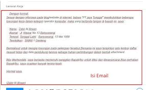Surat lamaran kerja melalui email saat ini banyak digunakan oleh para pelamar kerja. Contoh Membuat Surat Lamaran Lewat Email Cute766