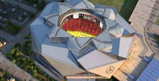 Mercedes Benz Stadium In Atlanta Will Be The Nfl S First Leed Platinum Stadium Building Design Stadium Design Atlanta Falcons Stadium Stadium Architecture