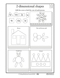 1st grade learning shapes worksheets. Adding Up Shapes 1st Grade 2nd Grade Math Worksheet Greatschools