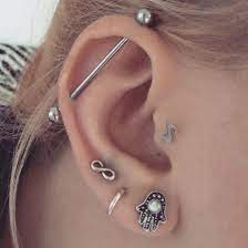Industrial Tragus Piercings Earrings Infinity Hoop Thirds Earings Piercings Pretty Ear Piercings Tragus Piercing Earrings