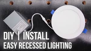 Either nail through the sides of the shelf into the 2x4 framing or secure the box by nailing through the front trim and into the plywood strips behind the drywall. How To Install Recessed Lights Easy Diy Led Install Youtube