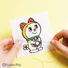 ドラミちゃん 下絵はアイロンでらくちん ぬり絵刺しゅうブローチの会 フェリシモ ぬり絵 ハンドメイド 雑貨 絵