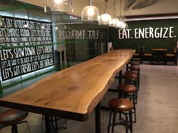 Freshii Live Edge Communal Table Communal Table Restaurant Community Table Restaurant Communal Table Cafe