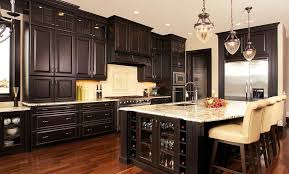 kitchen dark stained kitchen cabinets