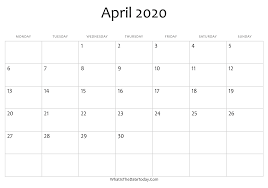 Click here for the download page for the free monthly calendar editable. Blank April Calendar 2020 Editable Whatisthedatetoday Com
