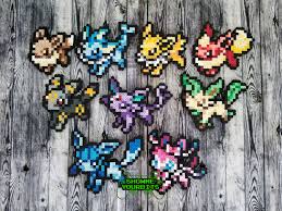 Pokemon Gen 1 Eeveelutions Perler Sprites Perler Beads Bead Sprite Pokemon