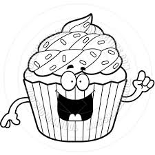 More images for baked goods baking clipart black and white » Fantasy Cup Cake Clipart Black And White