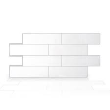 Glass, slate, marble, metal with white, gray, brown, beige & more. Smart Tiles Oslo 22 56 In W X 10 88 In H White Peel And Stick Self Adhesive Decorative Mosaic Wall Tile Backsplash 2 Pack Sm1135g 02 Qg The Home Depot