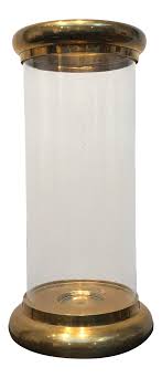 Glass hurricane pillar candle holder. 1980s Vintage Chapman Brass And Glass Hurricane Candle Holder Chairish