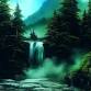 Bob Ross Wet-on-Wet Oil Painting: Blue Ridge Falls