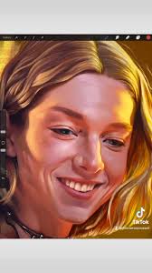 She got that Kurt Cobain hair., Obsessed with the lighting from this  #euphoria scene with @hunterschafer and @dominicfike 😍, #hunterschafer  #fanart #digitalpainting #portraitartist