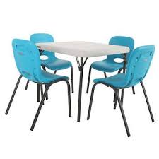 Lifetime Kids Table With 4 Blue Chairs Kids Chairs Kids Table And Chairs Blue Chair