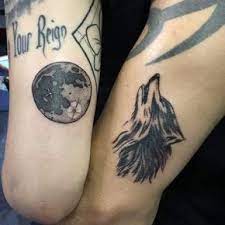 Wolf Moon Couple Tattoo Couple Tattoos Wolf And Moon Tattoo Tattoos
