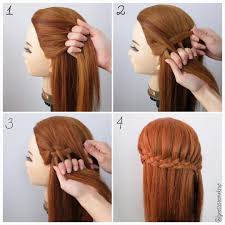 Here's how to braid hair and create that textured double braid. Lynette Tee On Instagram Four Strand Waterfall Braids Check Out The Steps Below 1 Divide Into 4 Equal Secti Geflochtene Frisuren Flechtfrisuren Frisuren