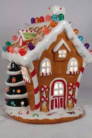 New Ceramic Light Up Gingerbread House 10 Tall Colorful 65286 C Nib Gingerbread House Ceramic Light New Ceramics