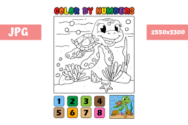 Irish map color the irish map by solving simple addition problems and then coloring by number. Coloring Page Color By Numbers Turtle Graphic By Mybeautifulfiles Creative Fabrica