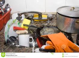 dirty kitchen sink stock photo. image