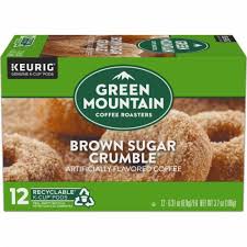 This is part of our comprehensive database of 40,000 foods including foods from hundreds of popular restaurants and thousands of brands. Green Mountain Coffee Brown Sugar Crumble Donut Flavored Coffee K Cup Pods 12 Ct King Soopers
