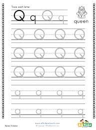 Some letters are formed by a straight line down, back up, . Letter Q Tracing With 4 Lines All Kids Network